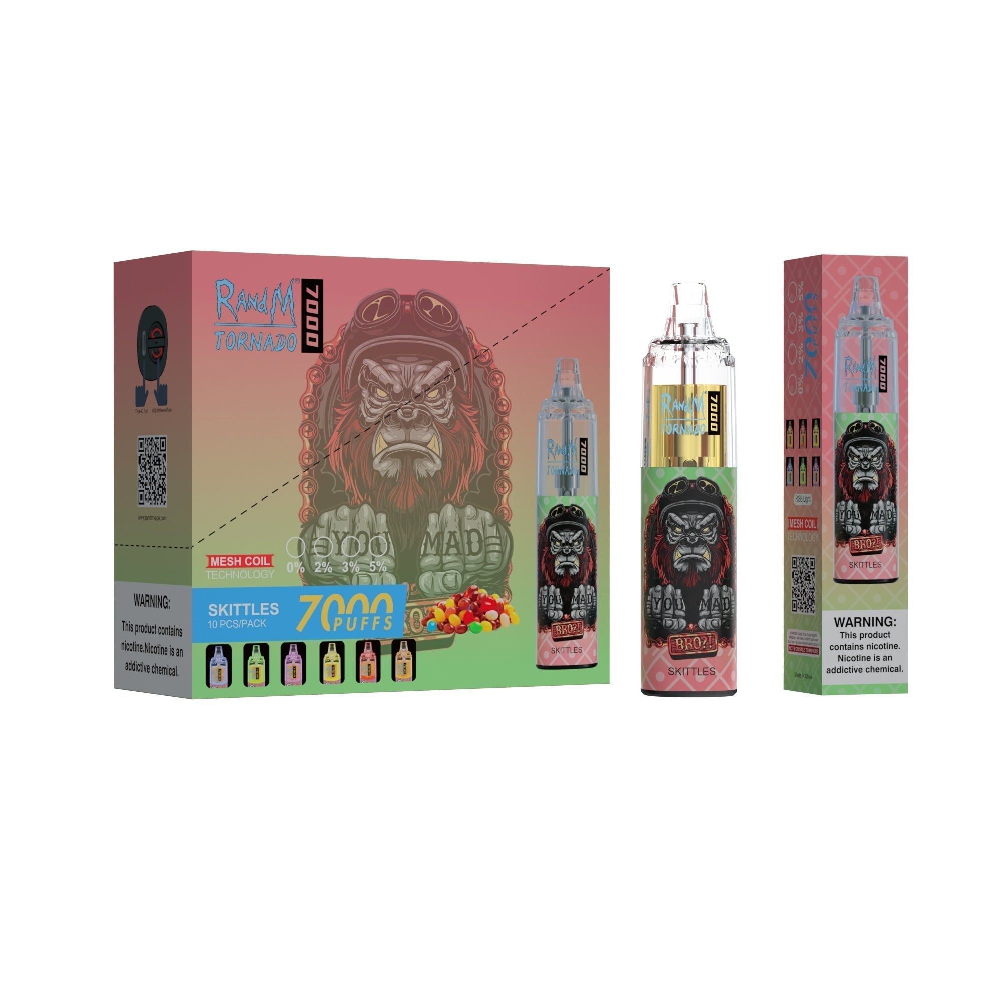 RAndM Tornado 7000 Puffs Wegwerp Vape (Doos van 10)