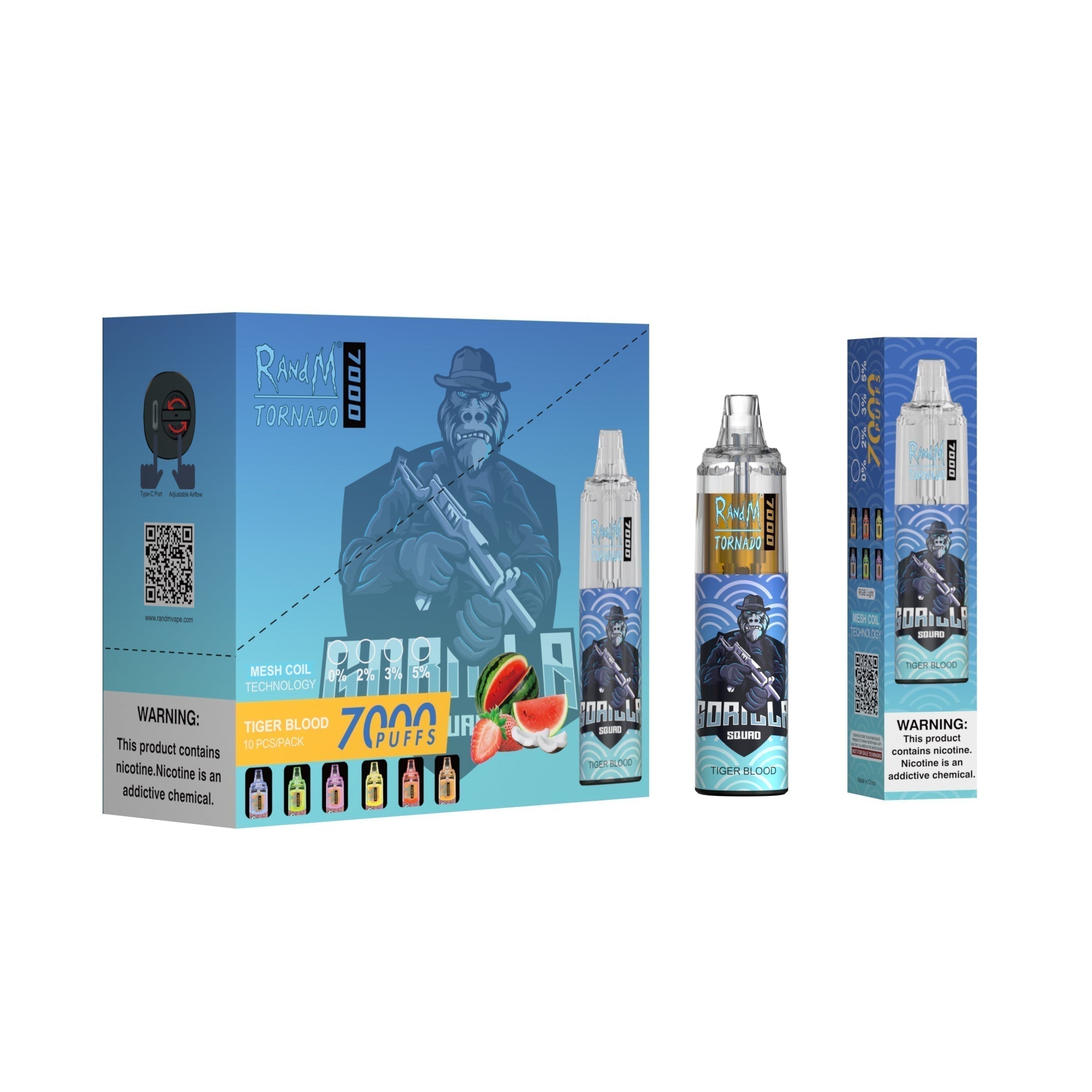 RAndM Tornado 7000 Puffs Wegwerp Vape (Doos van 10)