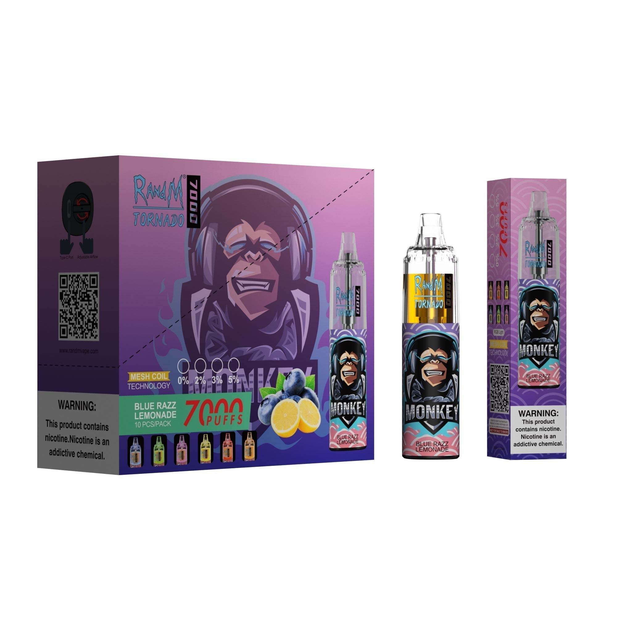 RAndM Tornado 7000 Puffs Wegwerp Vape (Doos van 10)