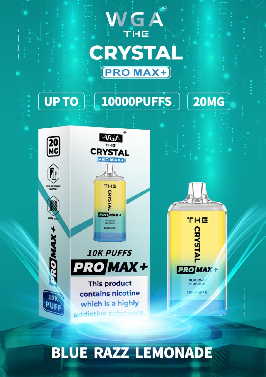 De Crystal Pro Max + 10000 Puffs Wegwerp Vape (Doos van 10)
