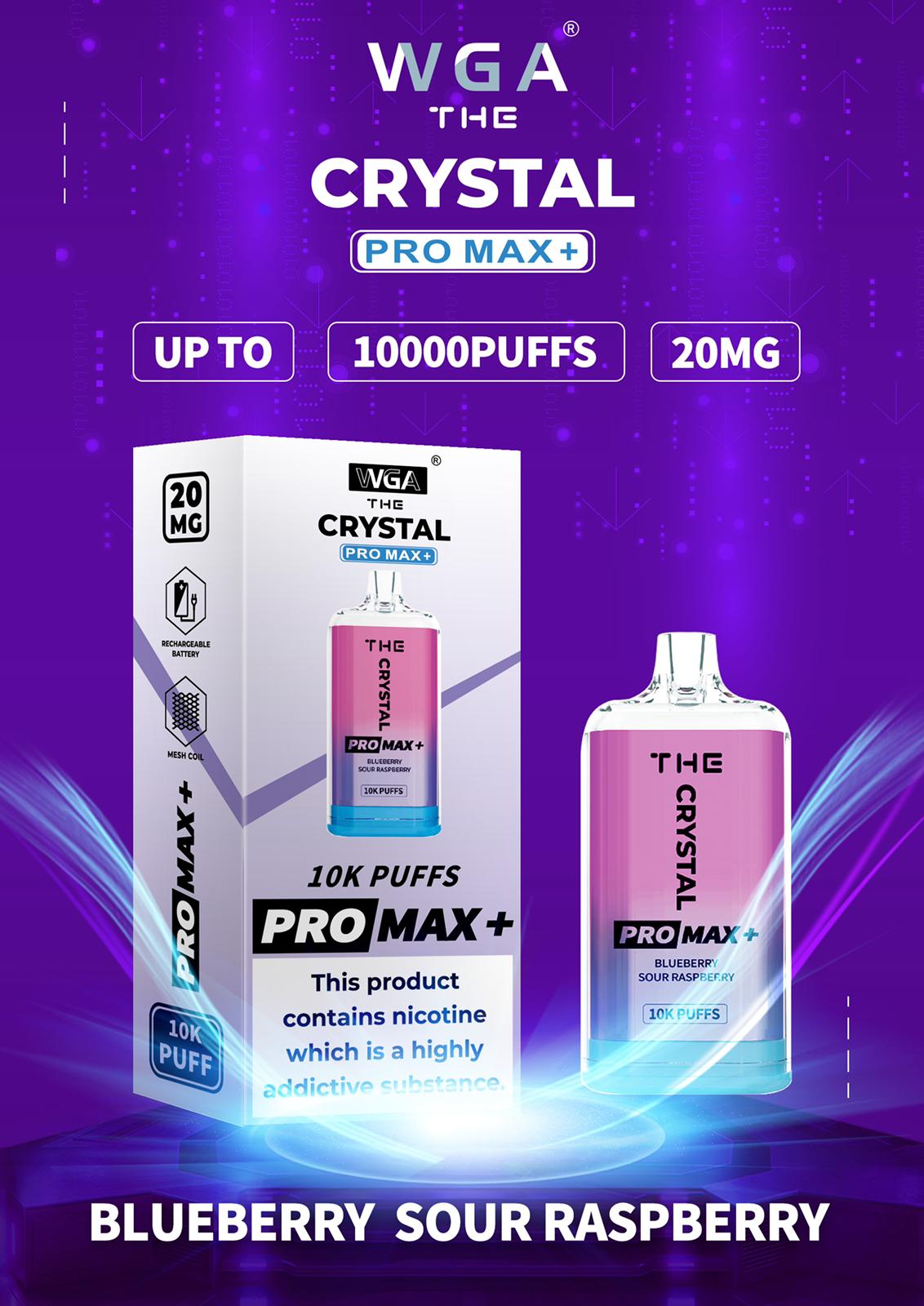 De Crystal Pro Max + 10000 Puffs Wegwerp Vape 