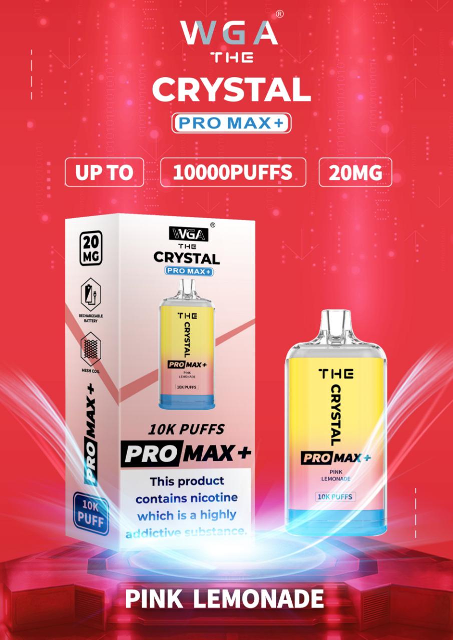 De Crystal Pro Max + 10000 Puffs Wegwerp Vape (Doos van 10)
