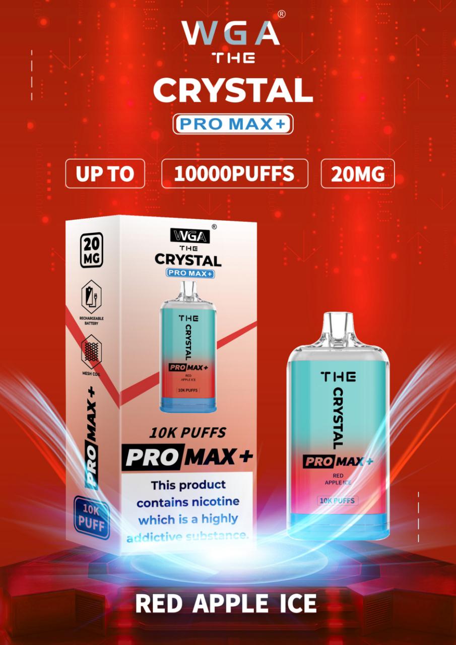 De Crystal Pro Max + 10000 Puffs Wegwerp Vape (Doos van 10)
