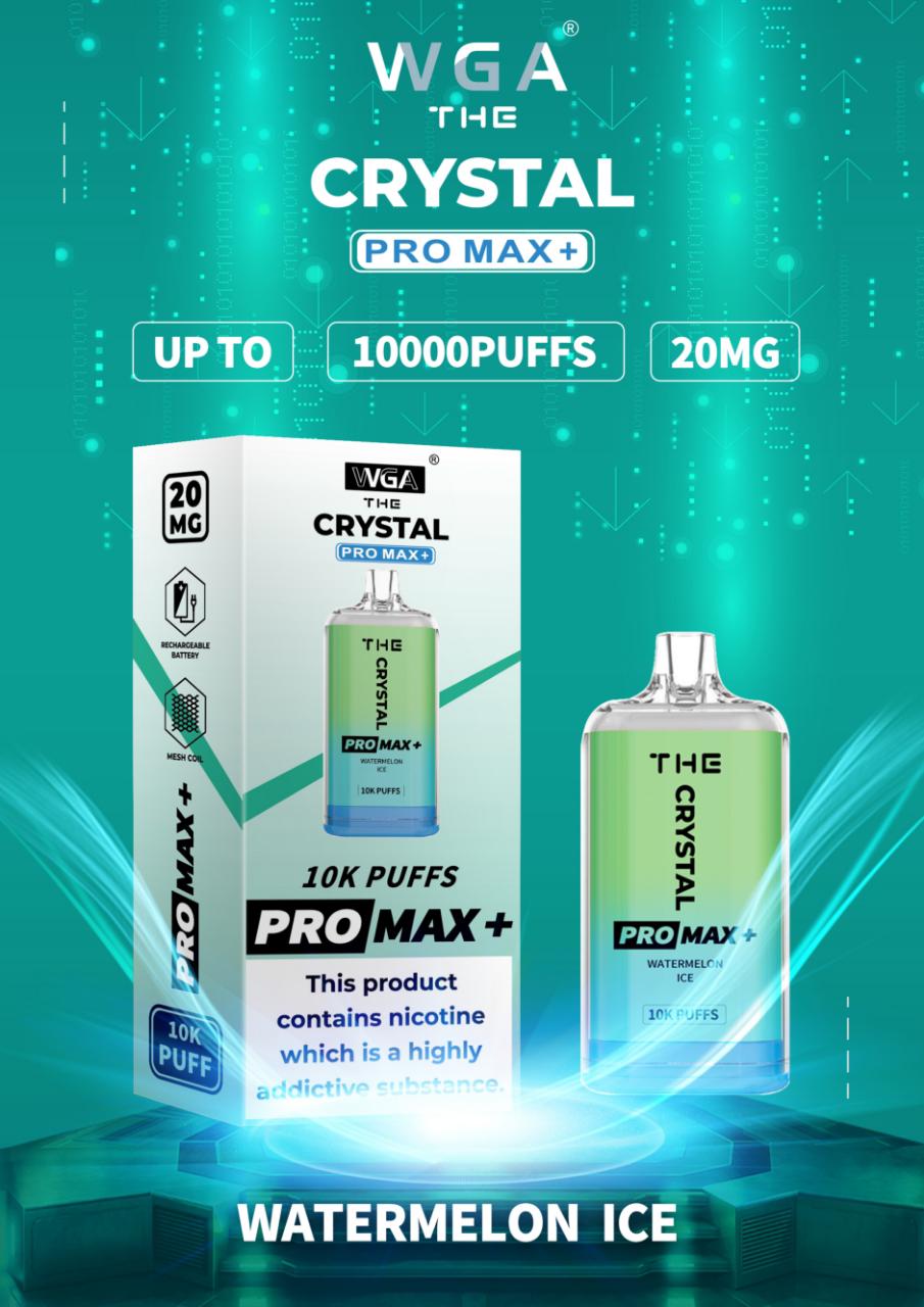 De Crystal Pro Max + 10000 Puffs Wegwerp Vape (Doos van 10)
